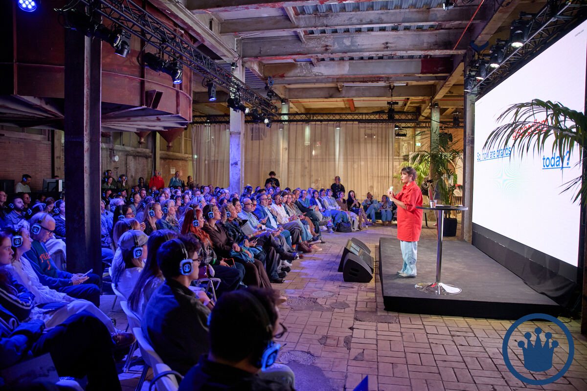 Amsterdam event photographer coverage of a keynote session at Sugar Factory