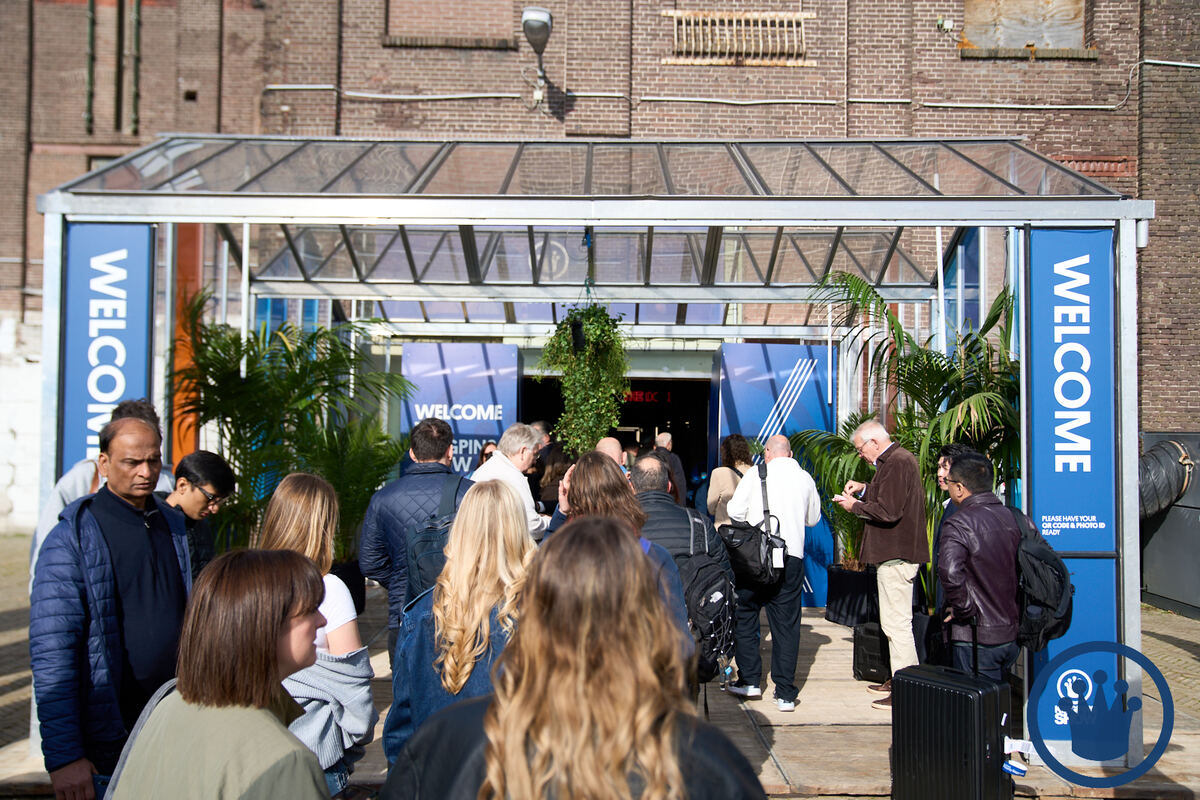 Amsterdam trade show photographer coverage of buyers arriving at Sugar Factory