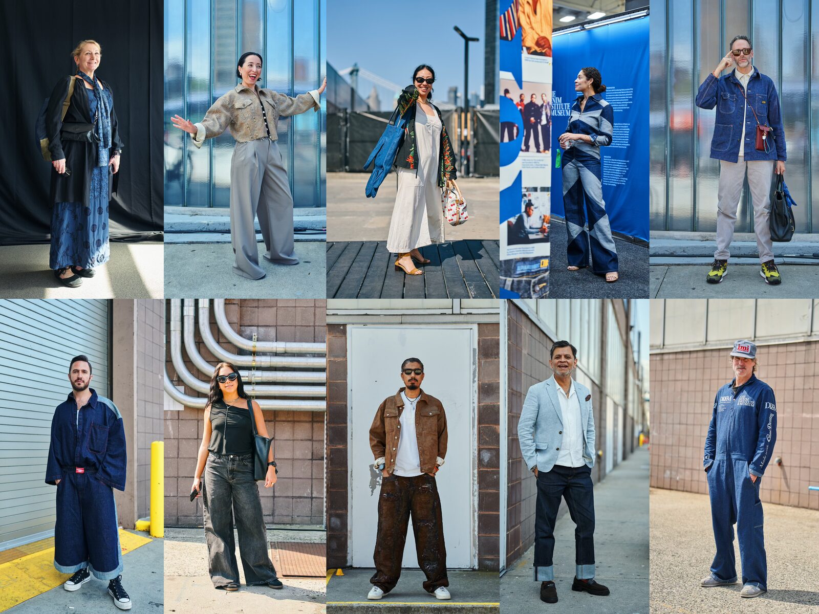 Street style report grid of attendees photographed at a New York fashion trade show